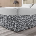 thumbnail image 1 of Abstract Bed Skirt, Continuous Semi Circles in Greyscale Tones Squama Style, Elastic Bedskirt Dust Ruffle Wrap Around for Bedding Decor, 4 Sizes, Pale Taupe Dark Grey, by Ambesonne, 1 of 2