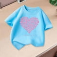 thumbnail image 2 of T-shirts Graphiques Cœur pour Fille Manches Courtes Col Rond T-Shirts d'Été, 2 of 5