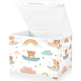 thumbnail image 2 of Storage Box With Lid 16.5x12.6x11.8In Foldable Stacked Household Storage Box Cool Cartoon Rainbow Bear, 2 of 7