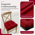 thumbnail image 2 of Chair Cushions for Dining Chairs, Non-Slip Kitchen Chair Pads with Ties, Tufted Shredded Foam Kitchen Chair Cushions Set of 4, 15.5" X 15.5", Red, 2 of 12