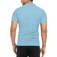 thumbnail image 5 of Sngxgn Mens Shirt Short Sleeve Casual Polo Shirts for Men(Light Blue,XXL), 5 of 8