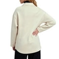 thumbnail image 5 of Faux Suede Shirts for Women Long Sleeve Casual Button Down Shirt Top White, 5 of 7