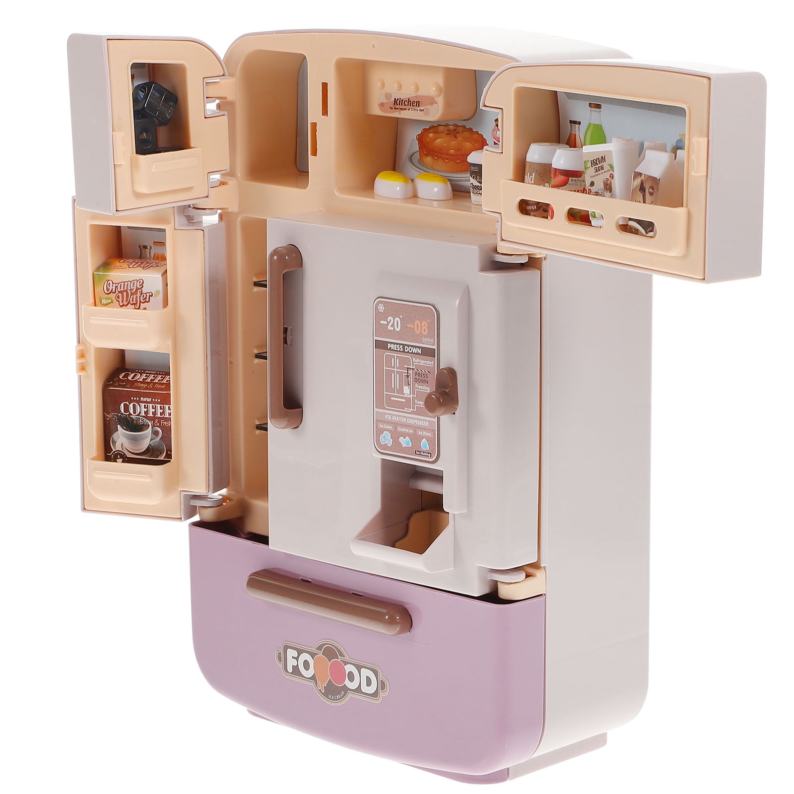 Little Treasures Mini Kitchen Appliance Cooking Toy Play Set - Includes A Pretend Play Mini Microwave, Coffee Maker and Mini Toy Fridge with Toy