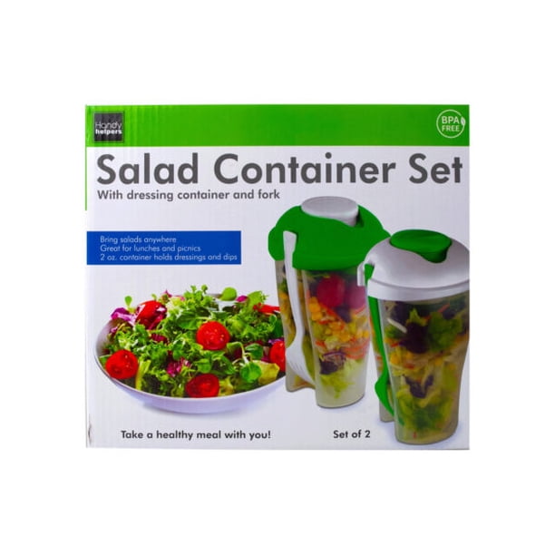 salad containers with dressing compartment