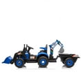 thumbnail image 3 of POVANLI 24V 4-in-1 Excavator, Dump Truck, Bulldozerc, Kids Ride on Electric Toy Tractor Vehicle W/Parent Remote Control, Slow Start, MP3, USB, Bluetooth, LED Lights for 2-5 Yr Children Gift (Blue), 3 of 16