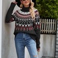 thumbnail image 5 of IROINNID Reduced Womens Sweater Turtleneck Pullover Sweater Print Loose Mid-Length Long Sleeve Retro Knitting Sweater, 5 of 5