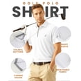 thumbnail image 6 of NY Threads Men's Golf Polo Shirt UPF 70+ Regular Fit Moisture Wicking Quick Dry Performance Short Sleeves Polo, XX-Large, White, 6 of 8