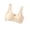 Beige, variant on BaoFuBaoMei Pull on Bras for Women Plus Size Wide Strap Wireless Bra V Neck Seamless Brassiere Soft Support Breathable Bralette