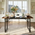 thumbnail image 4 of Pinmoco 63" Executive Desk, Lager Writing Desk with Metal Frame, Home and Office, Black with Walnut, 4 of 9