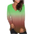 thumbnail image 2 of Camisetas de Manga Larga de las Mujeres Impresión de la Moda Casual V-Cuello Suelto Ajuste, Poliéster para Todas las Estaciones Diario Y Fiesta, 2 of 9