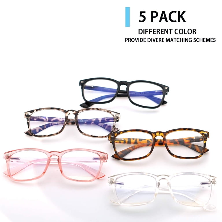 BONCAMOR 5 Pack Reading Glasses, Blue Light Blocking, Spring  display picture 3