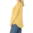 Zenana Women & Plus Relaxed Fit Long Sleeve V-Neck Round Hem Jersey Tee ...
