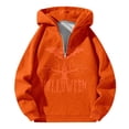 thumbnail image 3 of KHONTS Halloween Plus Size Hoodies for Men Funny Graphic Trick or Treat Pumpkin Quarter Zip Hoodie Sweatshirt Long Sleeve Pullovers Orange M, 3 of 4