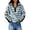 Sky Blue, variant on Women Fleece Quarter Zip Pullover Sweatshirt Stand Collar Loose Fit Winter Warm Jacket