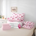thumbnail image 5 of Feelyou Chic Bow-tie Kids Bedding Comforter Set 7pcs, Watercolor Pink Bowknot King Bedding Sets, Kawaii Princess Style Reversible Bed Sheets, Lightweight Room Decor, 5 of 7