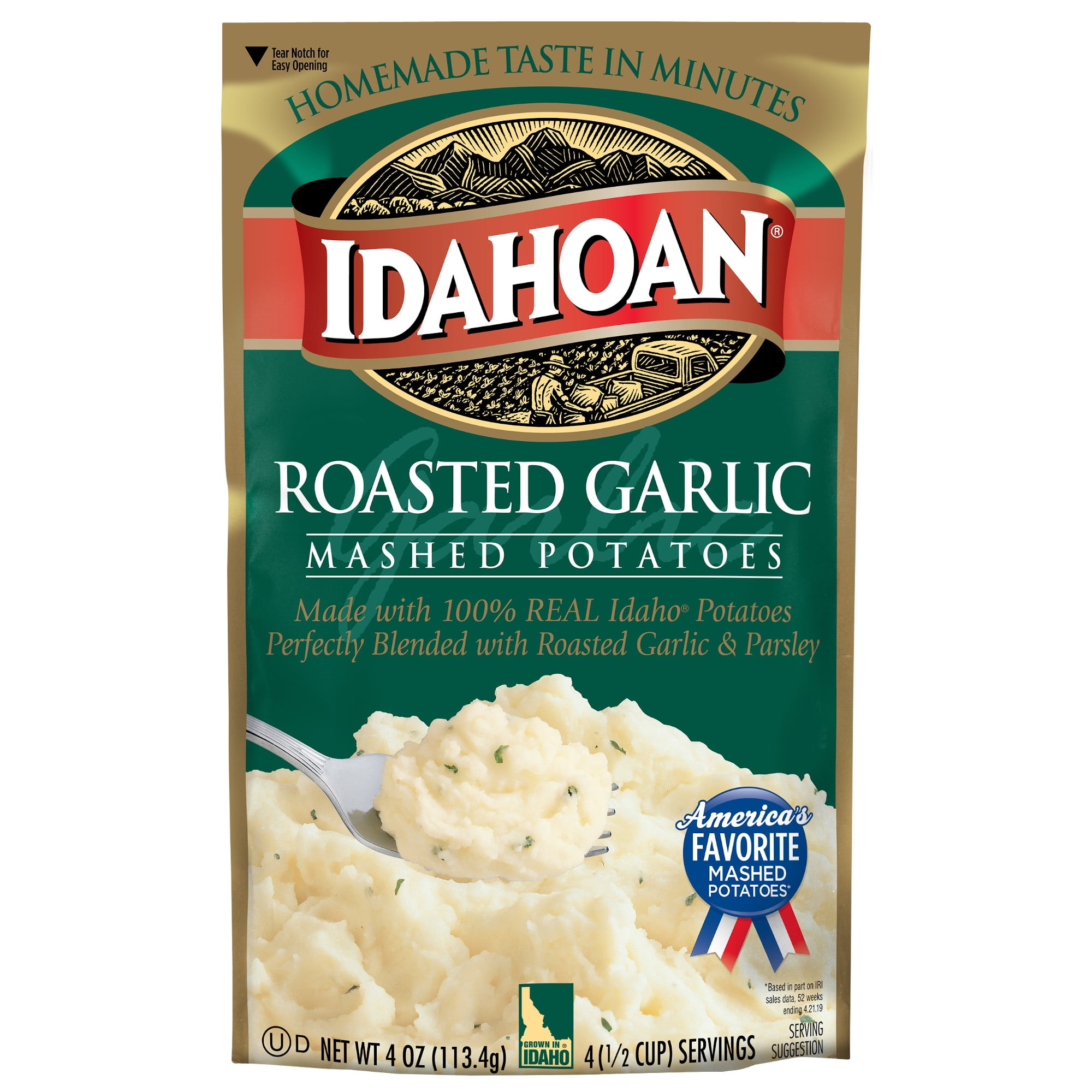 Idahoan® Roasted Garlic Mashed Potatoes, 4oz (Pack of 12)