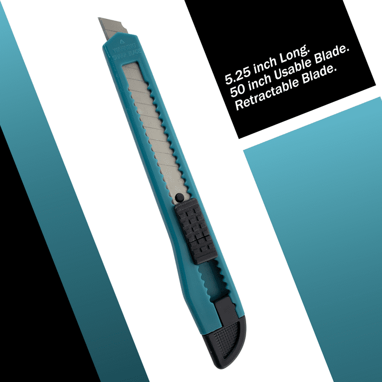 Unique Bargains Retractable Blade Box Cutter Utility Snap Off Lock Razor Sharp Tool Blue