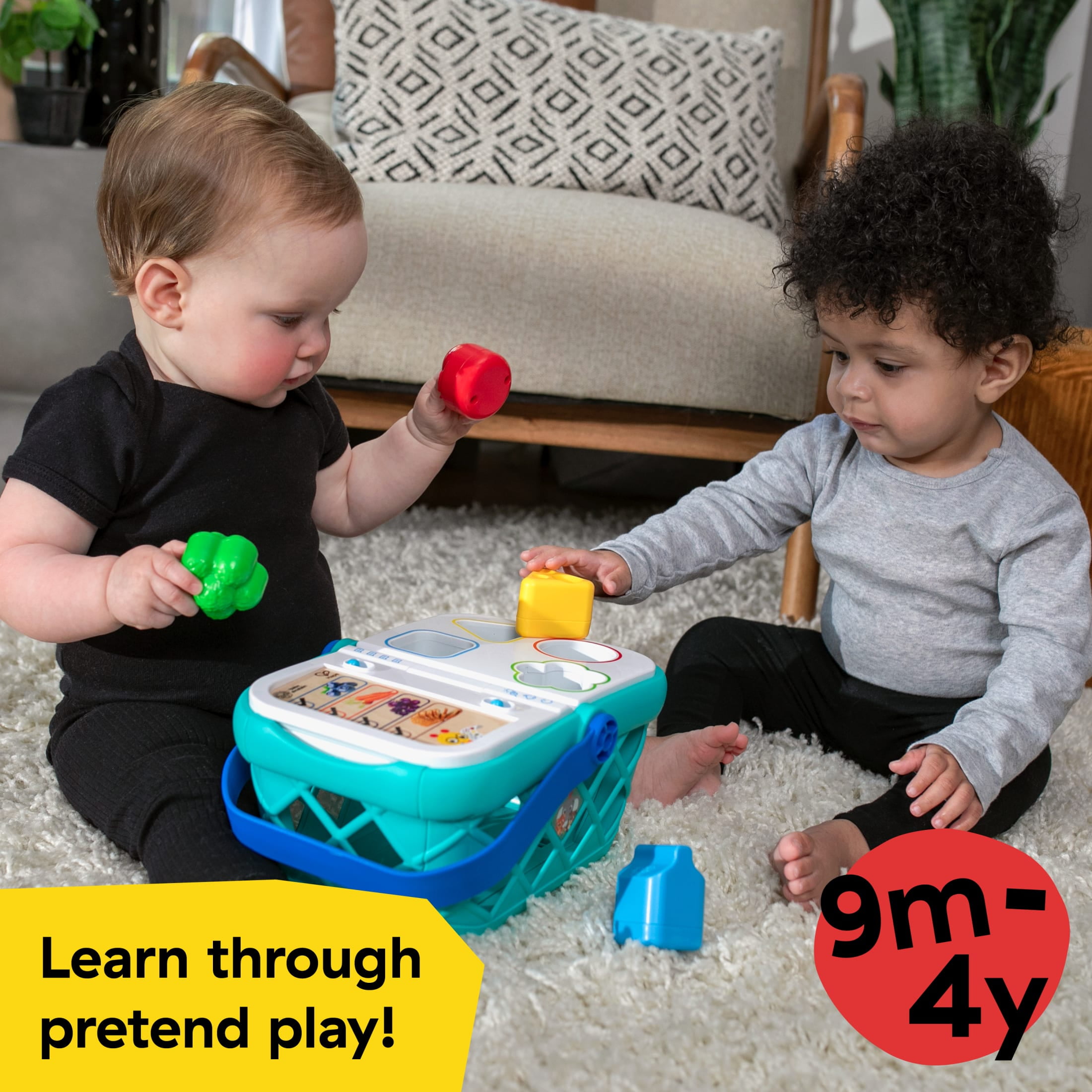 Baby Einstein + Hape Shopping Basket Pretend to Shop Toy, Ages 9 Months and Up