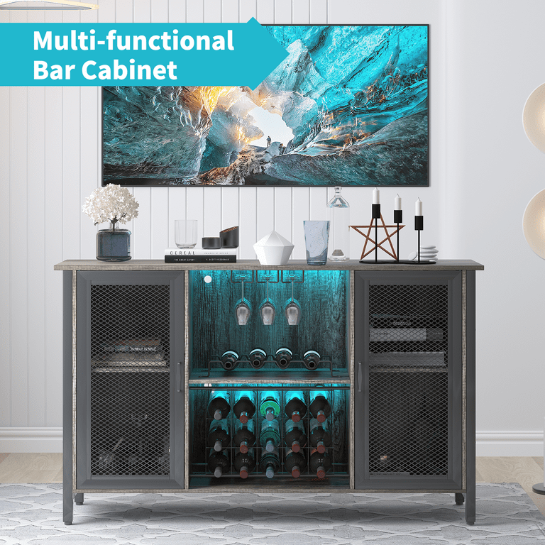 Industrial sideboard with online wine rack