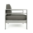 thumbnail image 6 of GDF Studio Crested Bay Outdoor Aluminum 4 Seater Chat Set and Side Table, Silver and Khaki, 6 of 13