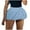 CL171 Blue, variant on Yuncity Women Skirts Solid Color High Waist Elastic Mini Puff Summer Breathable Stretchy Comfortable Outdoor Daily Wear Women's Skirts Size L Blue