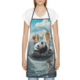 thumbnail image 3 of Pofeuu Panda In Futuristic City Print Aprons with Pockets, Cute Aprons for Kitchen, Cooking, Server, Barber, Chef Apron, 3 of 7