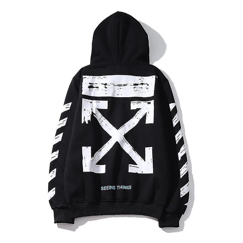 Hywell Off White Black Supreme Hoodie Jumpe Sweatshirt Adult Gifts Black