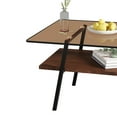 thumbnail image 6 of Coffee Table with Storage Shelf, 2-Tier Rectangle Coffee Table with Black Metal Legs, Coffee Tables with Tempered Glass Tabletop, Modern Table for Living Room Bed Room Apartment, Brown, 6 of 9