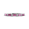 thumbnail image 2 of TriJewels 1.20 ctw Baguette Pink Sapphire and Round Lab Grown Diamond Wedding Band in 14K White Gold, 2 of 6