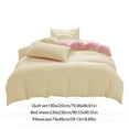 thumbnail image 3 of Xaoshaoyi Queen Comforter Set 4Pcs Light Beige Bedding Comforter Sets Full Washable Cotton Solid Color Bed Sheet Duvet Cover And Pillowcases(Yellow), 3 of 9