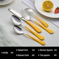 thumbnail image 4 of 20-Pieces Yellow Silverware Sets for 4,Yellow Handle Stainless Steel Cutlery Set, Include Forks Spoons and  Set, Dishwasher Safe Utensil Sets for  Restaurant, 4 of 6