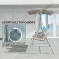thumbnail image 3 of Outsunny 2 Person Porch Swing with Stand, Outdoor Swing with Canopy, Pivot Storage Table, 2 Cup Holders, Cushions for Patio, Backyard, Beige, 3 of 9
