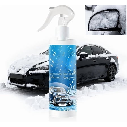 2026 New Windshield De-Icer Spray and Scraper Tool, Acting Car Window Defroster for Ice Snow Removal (-40°C) 250ml