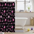 thumbnail image 3 of Manfei Cute Gradient Stars Shower Curtain 72Wx78L,Cartoon Themed Bath Curtain,Pink Black, 3 of 5