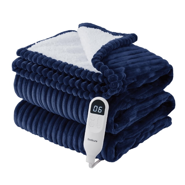 Manta eléctrica Bedsure de franela acanalada suave de tamaño completo