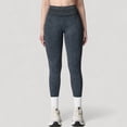 thumbnail image 2 of Women's Seamless Ribbed High Waist Full Length Leggings with Compression Fit - Large, Black, 2 of 7