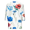 thumbnail image 5 of YABCSAZ Womens Tops 3/4 Sleeves V Neck Floral Print T Shirts Casual Loose Fit Pullover Tunic Tops Fall Trendy Casual Tee Shirts Womens Summer Tops Summer Saving Clearance!, 5 of 5