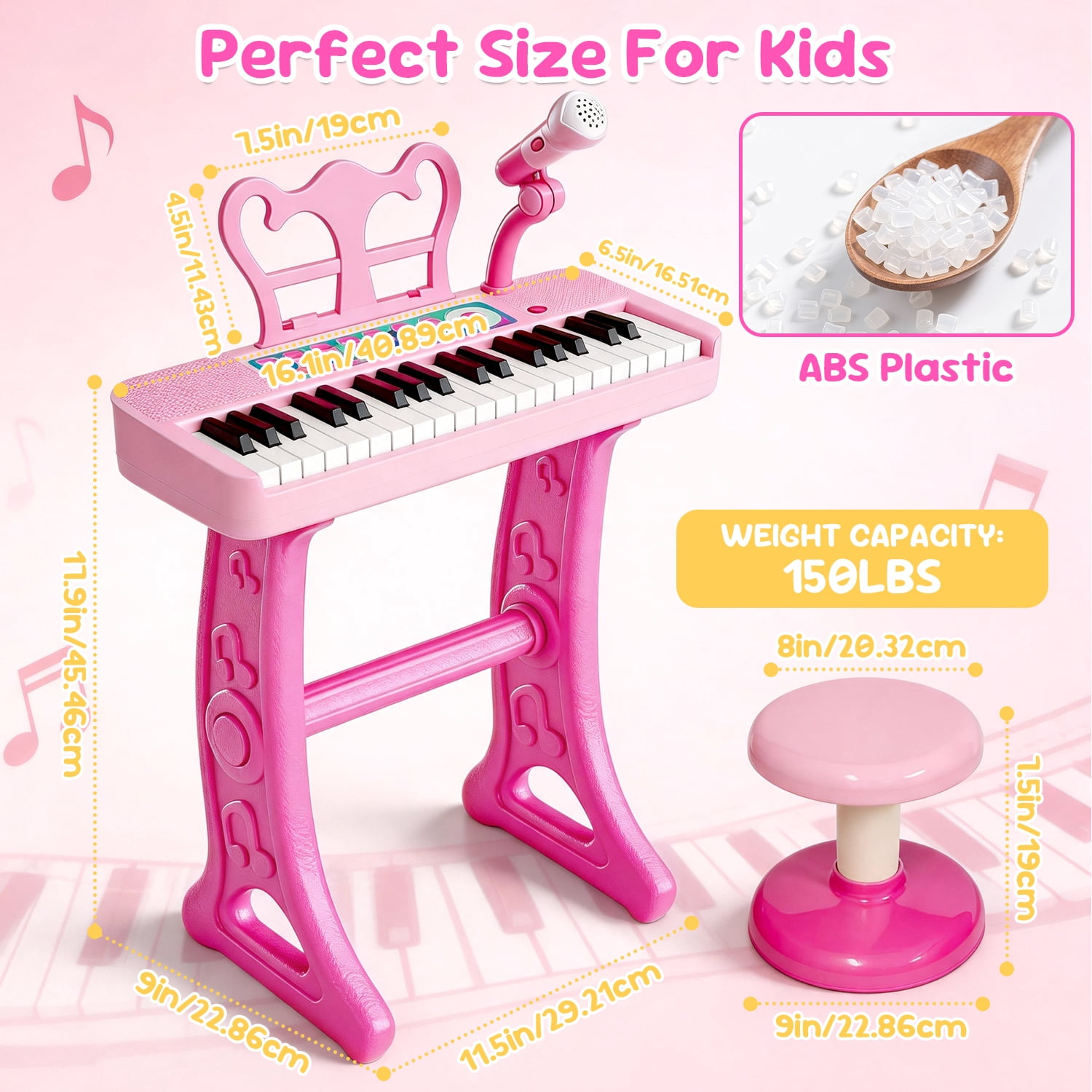 LINXUXIE Keyboard Piano Toys for Kids, 37 Keys Musical Instruments for Baby, Toddlers Birthday Gifts for 3 4 5 6 7 8 Year Old