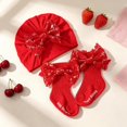 thumbnail image 4 of Miaouyo Newborn Hat and Socks Set, Sequined Bow Soft Casual Baby Girl Accessories, 4 of 6