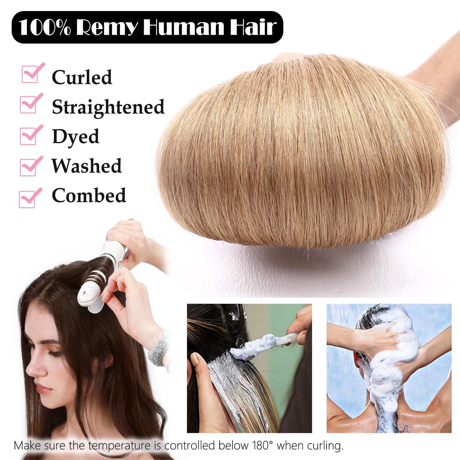 Benehair 100% Real Remy Human Hair Extensions Clip In Thick Double Weft Full Head 10"-24" Blonde Women Caramel Hair