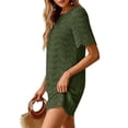 thumbnail image 4 of Admvng Dresses Women Eyelet Lace Round Neck Short Sleeve Casual Summer Mini Shift Dress, 4 of 6