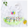 thumbnail image 5 of Easter Girls Outfit Short Sleeve Happy Easter Egg Puffy Skirt Dress Set With Hair Accessories 3Pcs Set Outfits Green,0-3M, 5 of 5