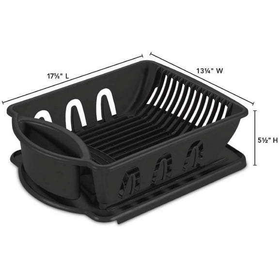 Heavy Duty Dish Drying Rack with Drainboard and Silverware Holder - Kitchen Counter Organizer - Made in USA