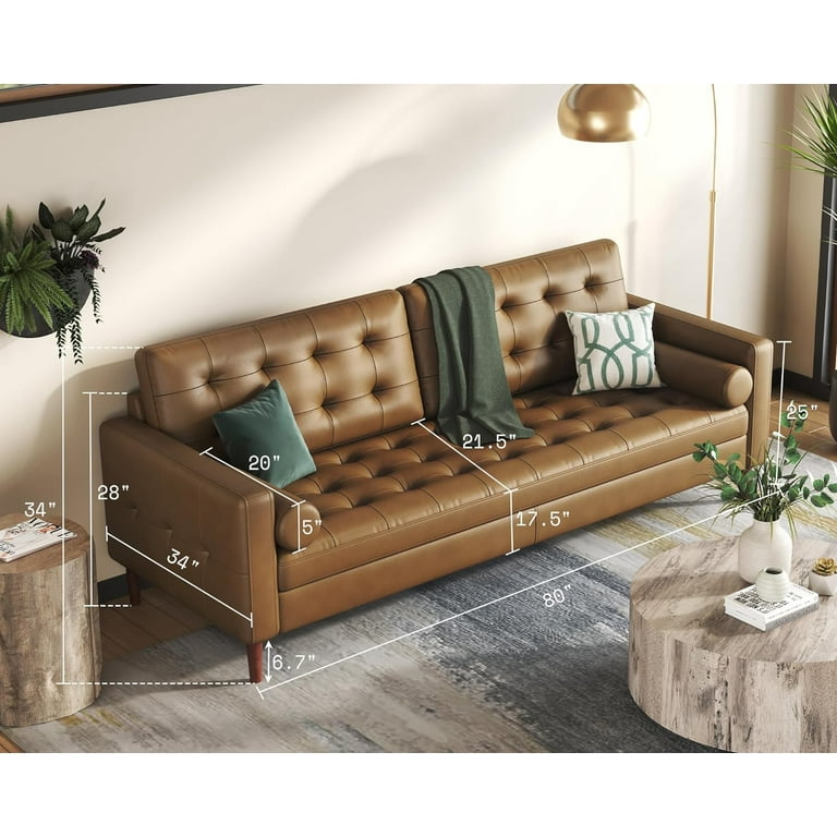 Two Piece Indoor Brown Genuine Leather Five Person Seating Set Two Piece Indoor Brown Genuine Leather Five Person Seating Set