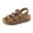 Khaki, variant on IUJSOY Toddler Sandals Boys Girls Cork Footbed Sandal Kids Comfort Adjustable Slip on Slippers