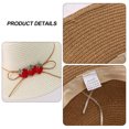 thumbnail image 3 of 56-58 cm hat circumference female straw hat cute strawberry big brimmed sun hat summer hat sunscreen sunshade fisherman hatMilky white, 3 of 5