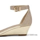 thumbnail image 2 of Sandalias de Cuña DREAM PAIRS Ingrid Doradas con Correa al Tobillo 4.5 cm, 2 of 7