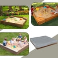 thumbnail image 6 of Sandbox Cover 18 Oz Waterproof - Sandpit Cover 100% Weather Resistant with Metal Grommets (60" W x 60" D x 8" H, Grey), 6 of 7