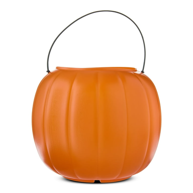 Plastic Jack-o'-Lantern Trick or Treat Pail, Orange, 8.5", Halloween by Way To Celebrate