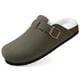 thumbnail image 1 of Zuecos de corcho y ante para mujer, sandalias de playa clásicas, zapatillas de ante y piel, zuecos de corcho peludo para hombre, zuecos de piel cómodos para el invierno, 1 of 6